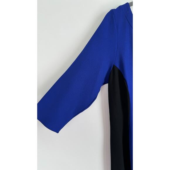 Rebel Wilson Womens Blue Black Colorblock 3/4 Sleeve Dress V Neck Size 1X NWT - Picture 5 of 11